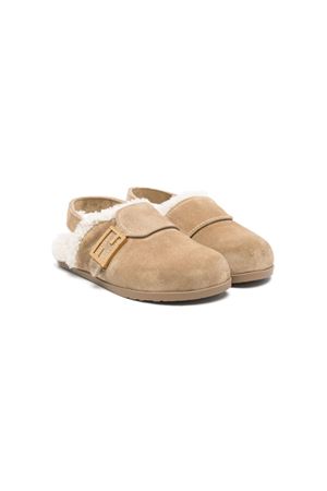 sabot in pelle marrone FENDI KIDS | JMR449TK6F1OOW